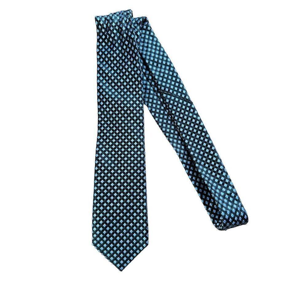 Michael Kors Men's 100% Silk Geometric Print Tie Blue